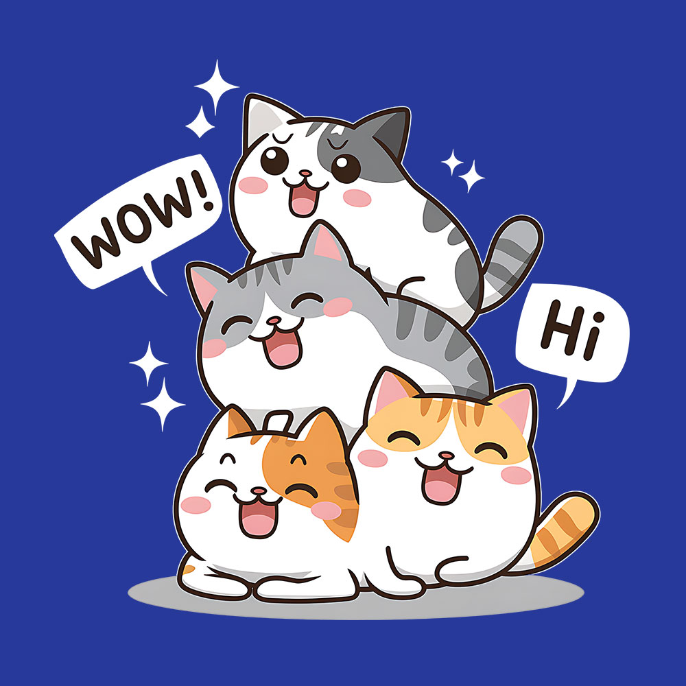 Cat Round Neck T-Shirt